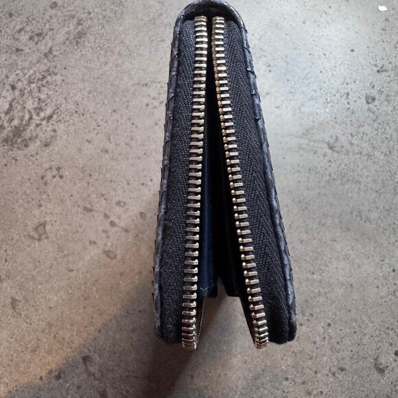 Chanel Blue Exotic Python Leather Wallet Navy Zippy Luxury Designer SHW - Picture 6 of 8